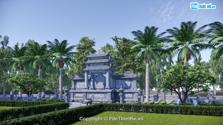 Bản vẽ lăng mộ,lăng mộ su,Sketchup lăng mộ